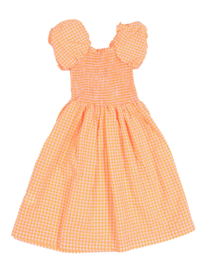 Cherisla Dress Ss Orange Cotton Polyester