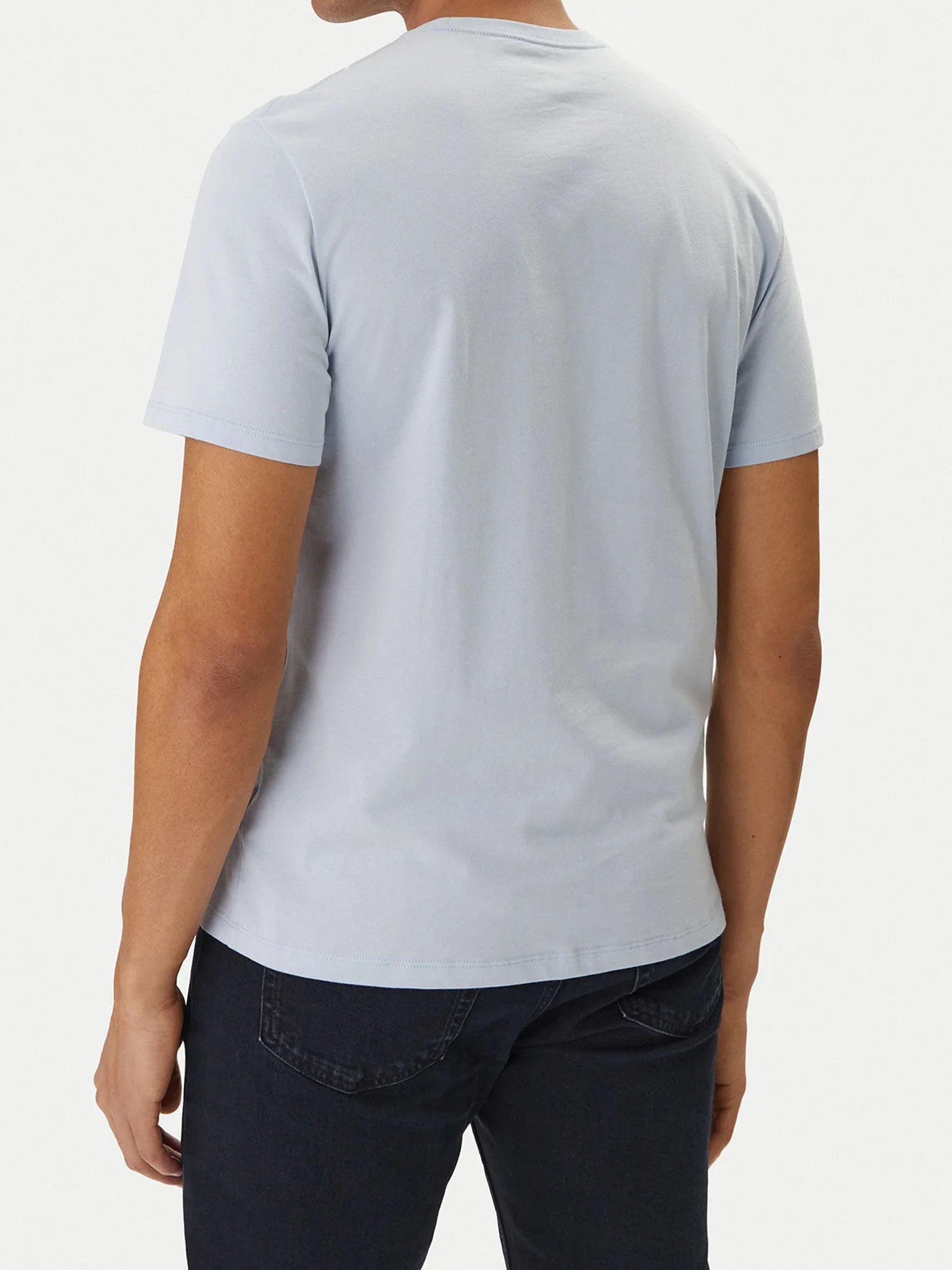 Distress Monogram Graphic Blue T-shirt