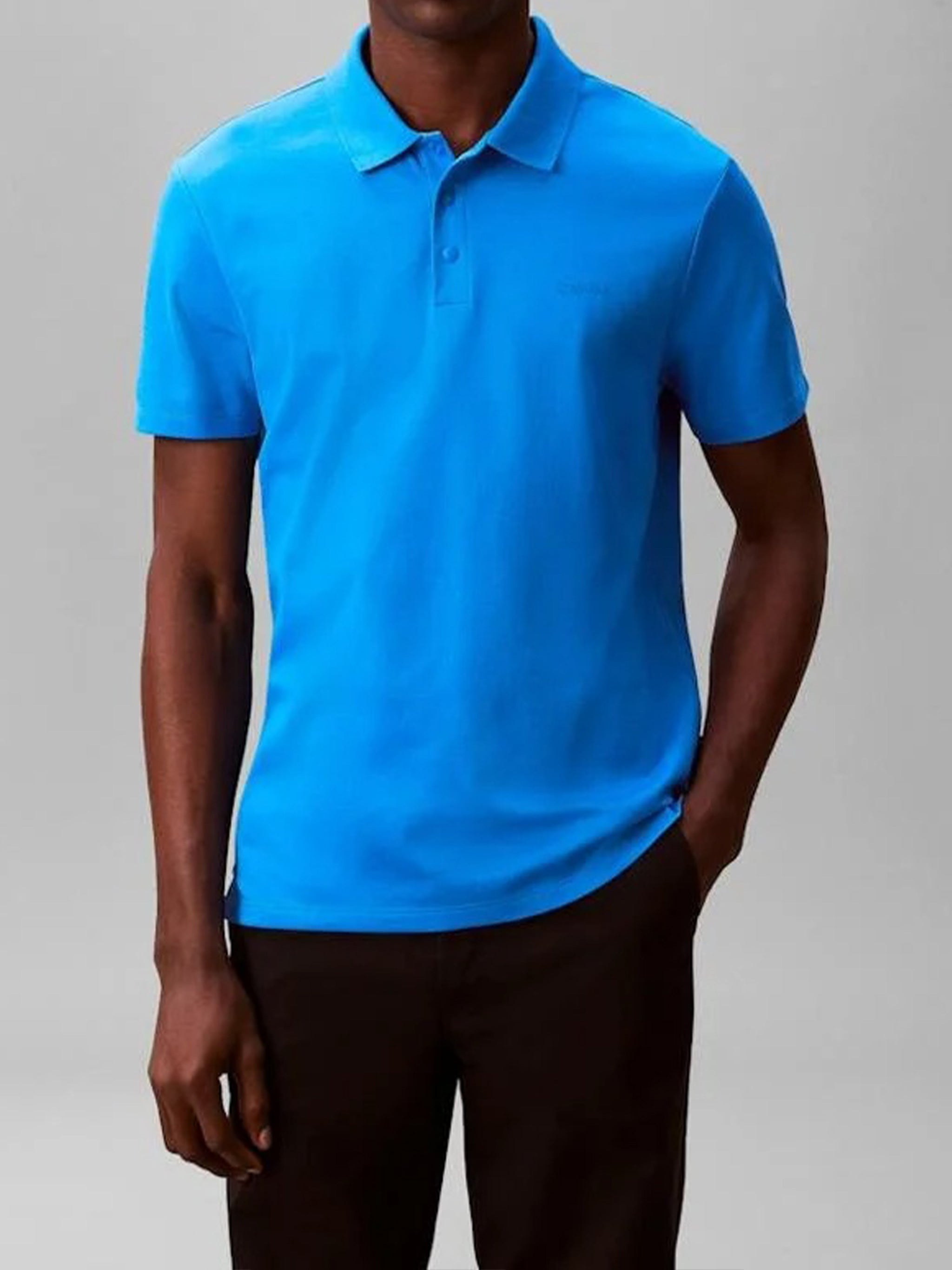 Tech Interlock Polo Blue