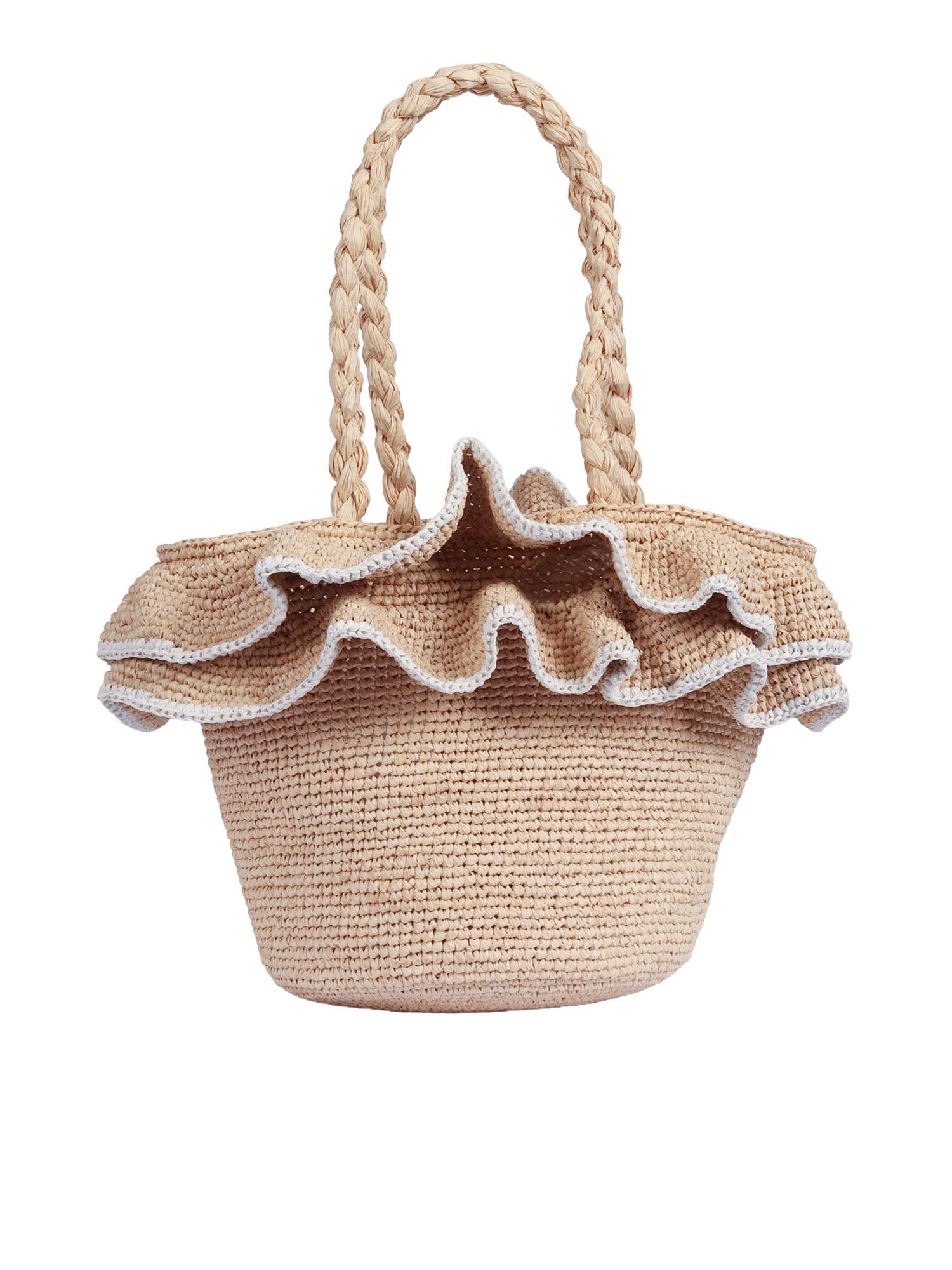Basket Bag Beige Raphia Shopping
