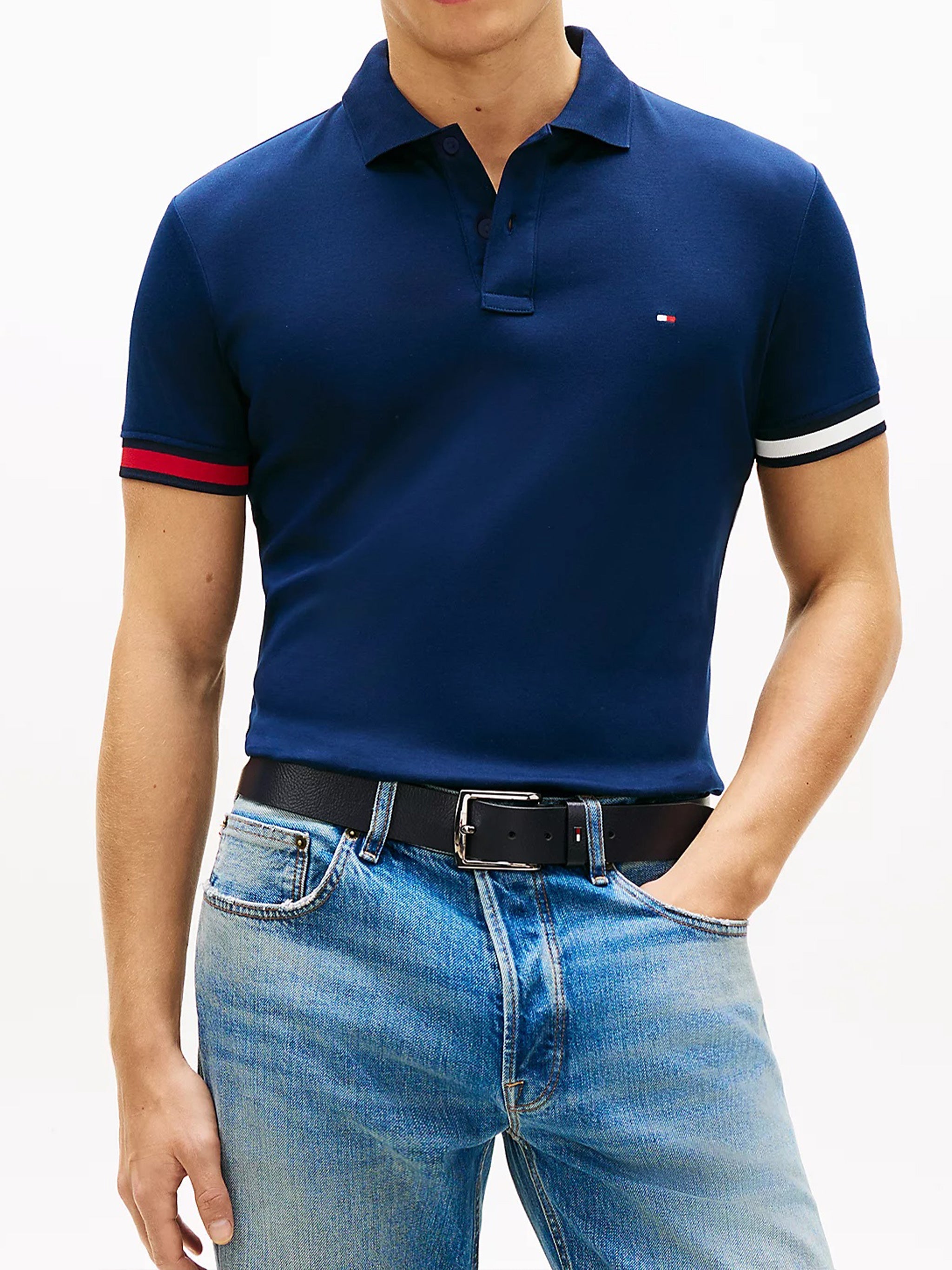 Cotton Slim Polo Blue