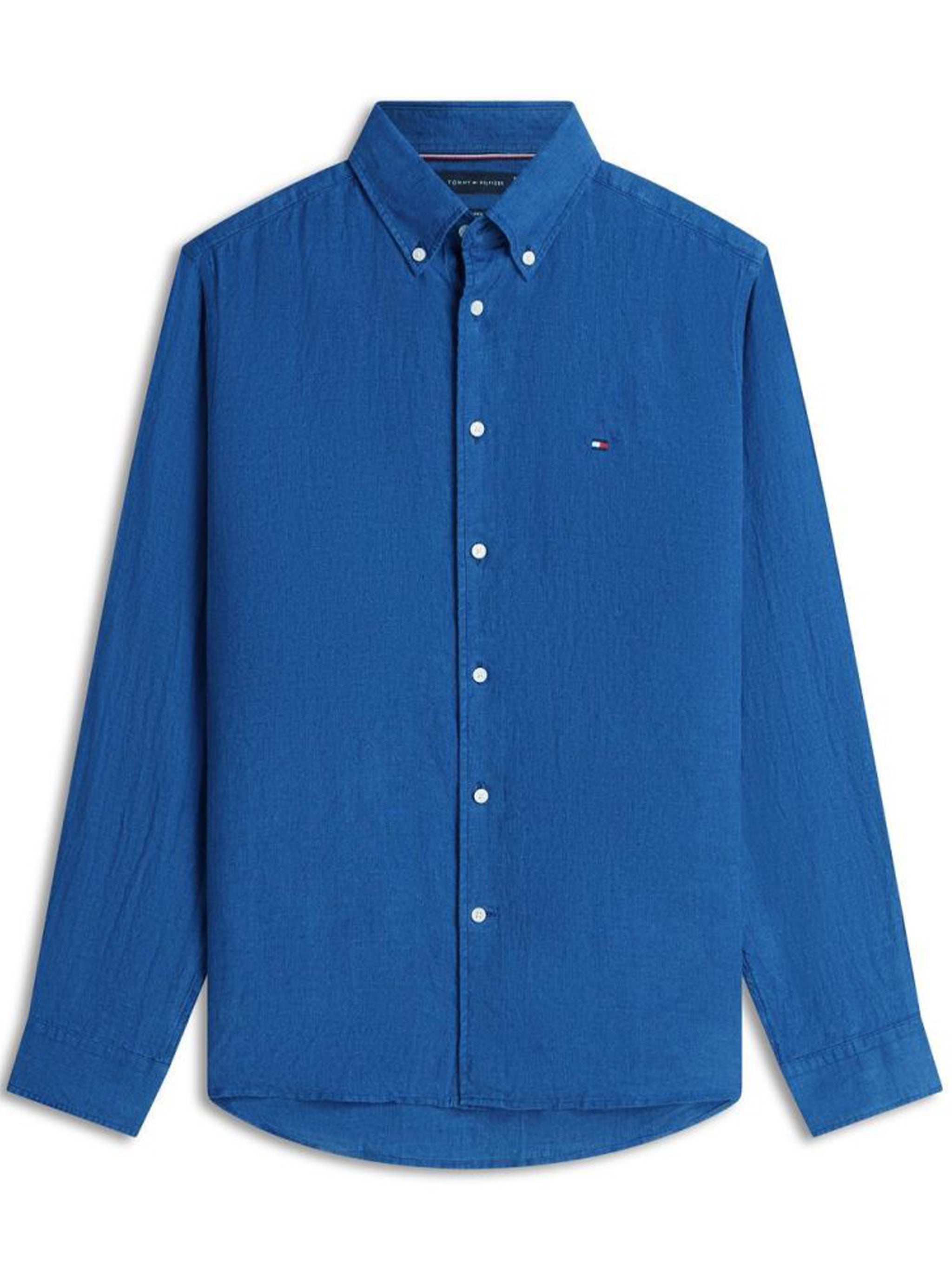 Dyed Li Solid Rf Shirt Blue Camicia