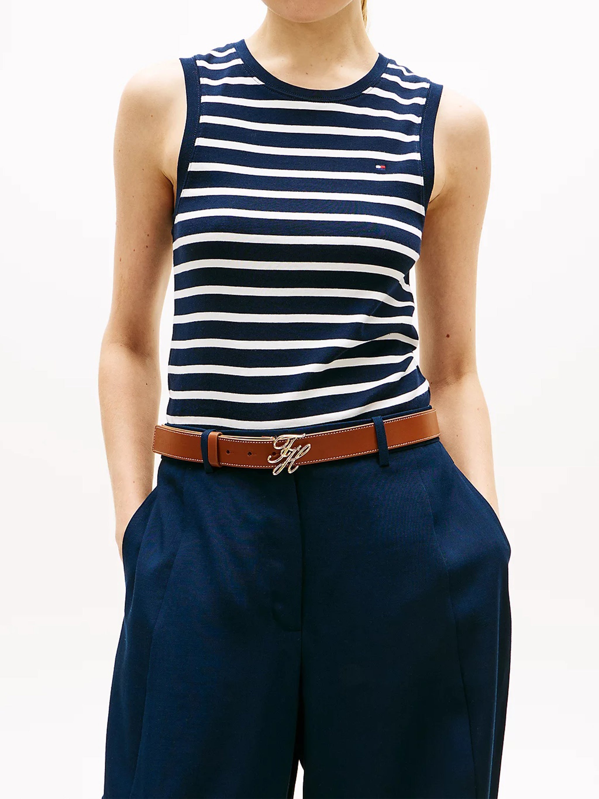 Slim Cody Tank Top X4 Breton Stripe Dark Night/ecru