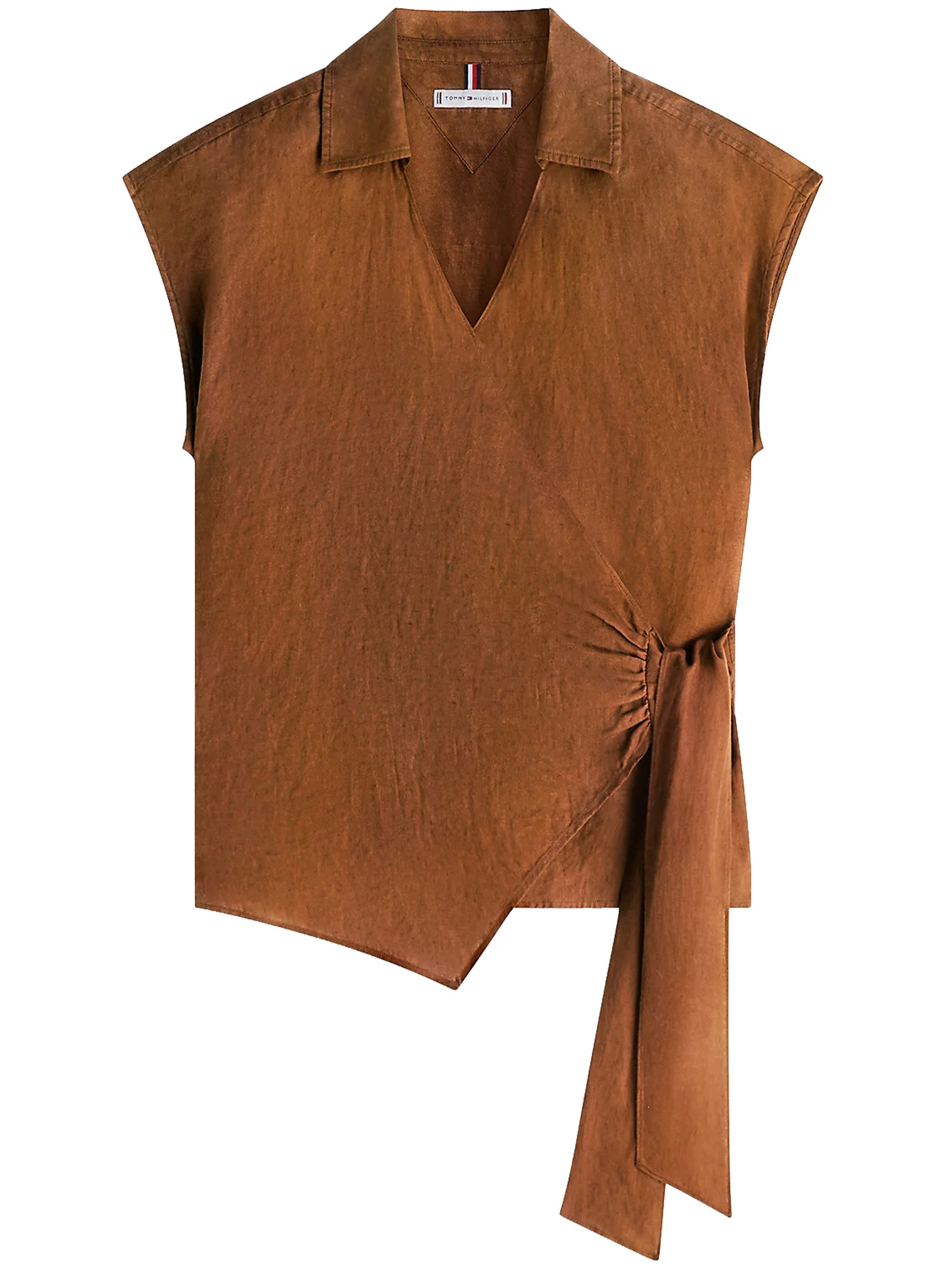 Linen Knot Top Brown