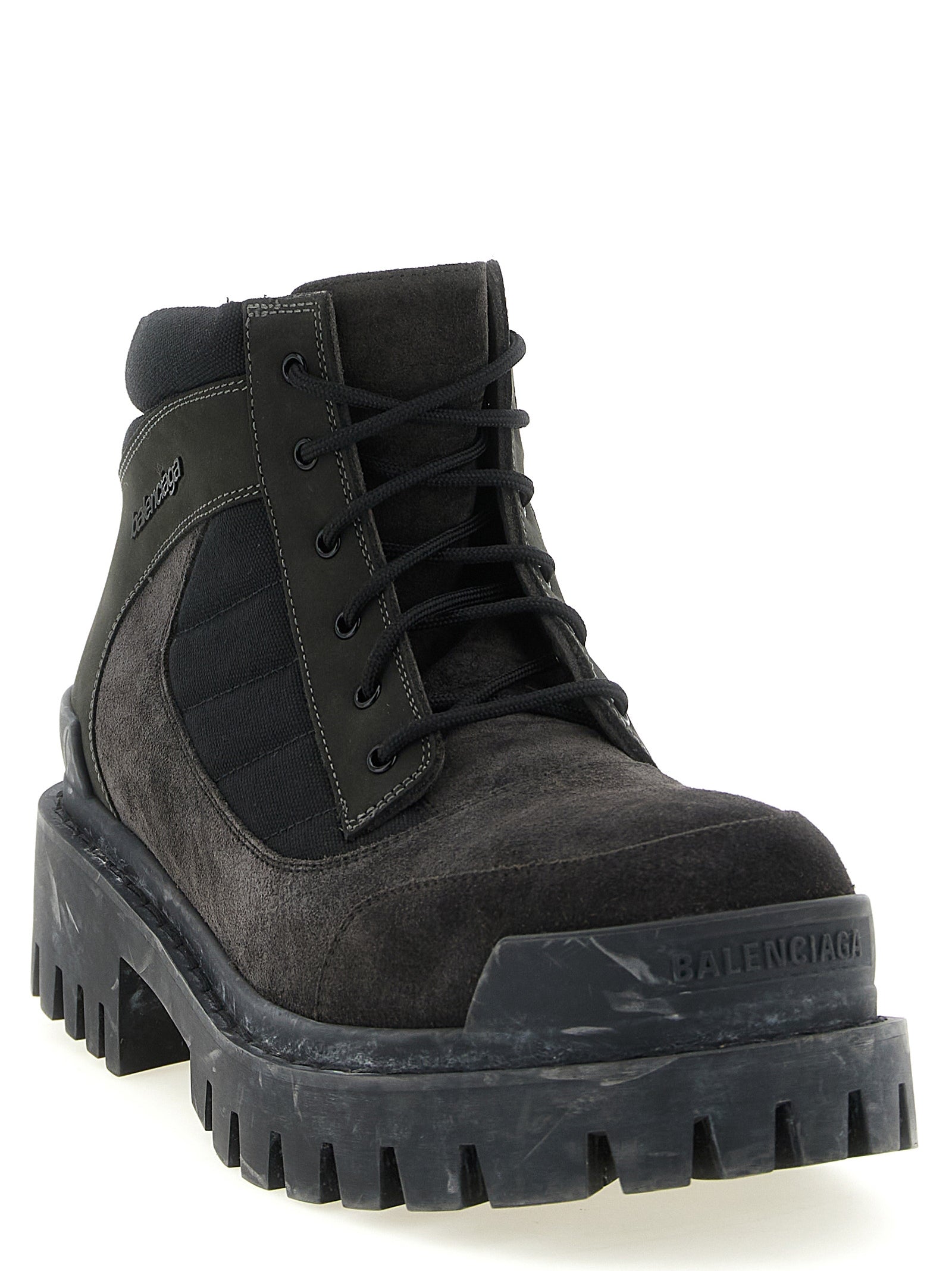 Combat Strike Ankle Boots Brown Calf Leather Cotton Boots