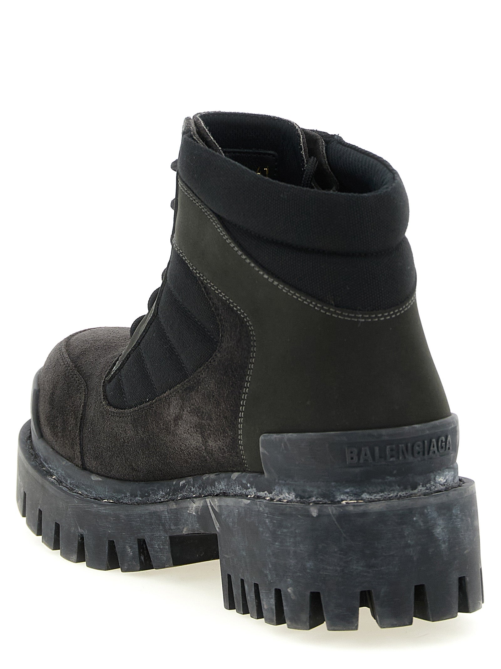 Combat Strike Ankle Boots Brown Calf Leather Cotton Boots
