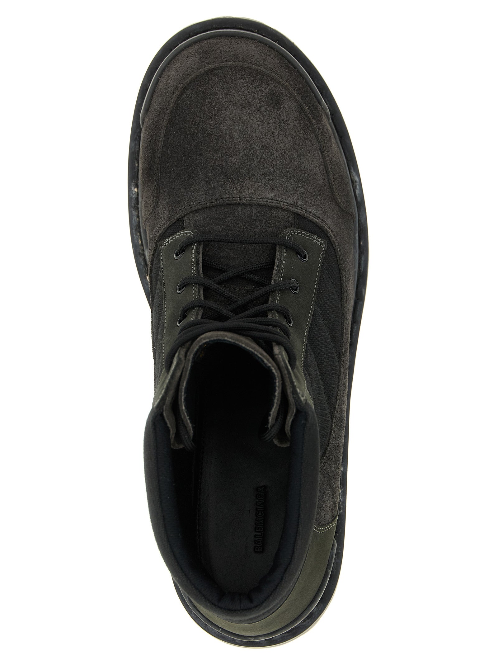 Combat Strike Ankle Boots Brown Calf Leather Cotton Boots