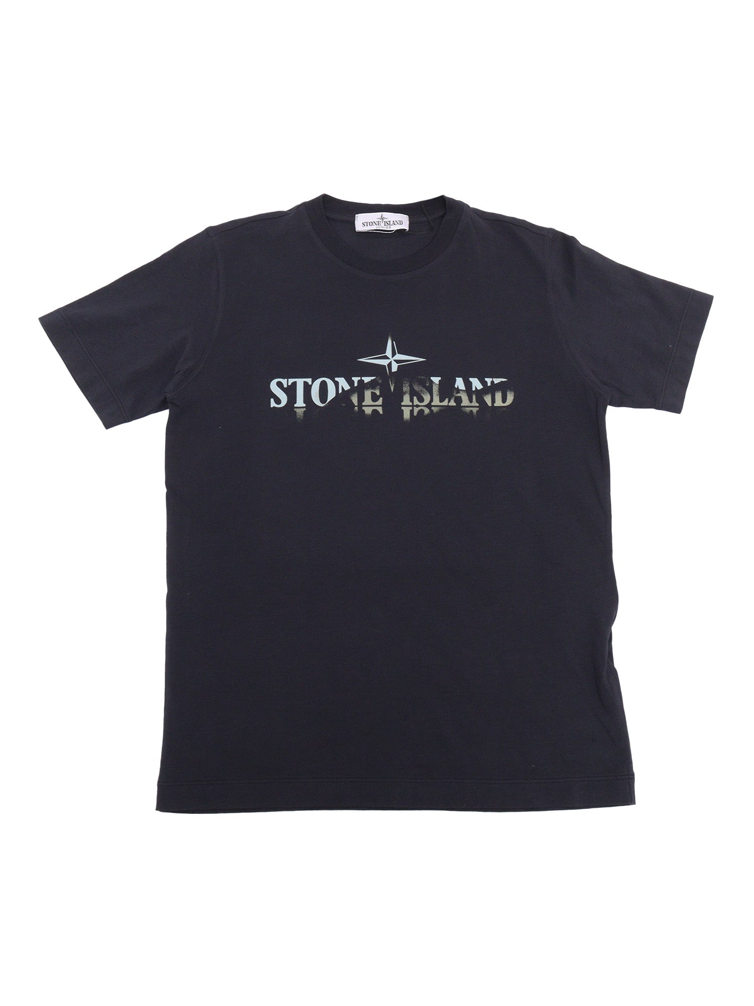 T-SHIRT Blue Cotton Rib Short Sleeves