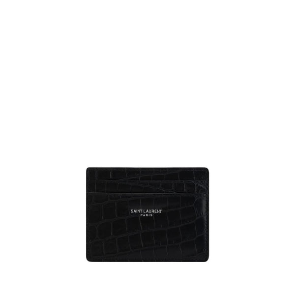 Saint Laurent 100% Calf Leather Bos Taurus card case in black