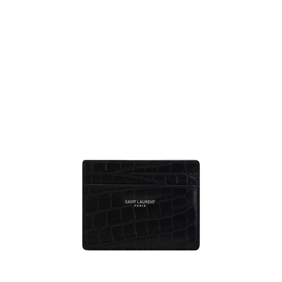Saint Laurent 100% Calf Leather Bos Taurus card case in black