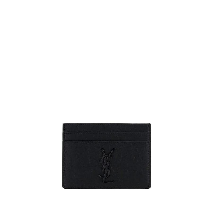 Saint Laurent 100% Goatskin card case in black
