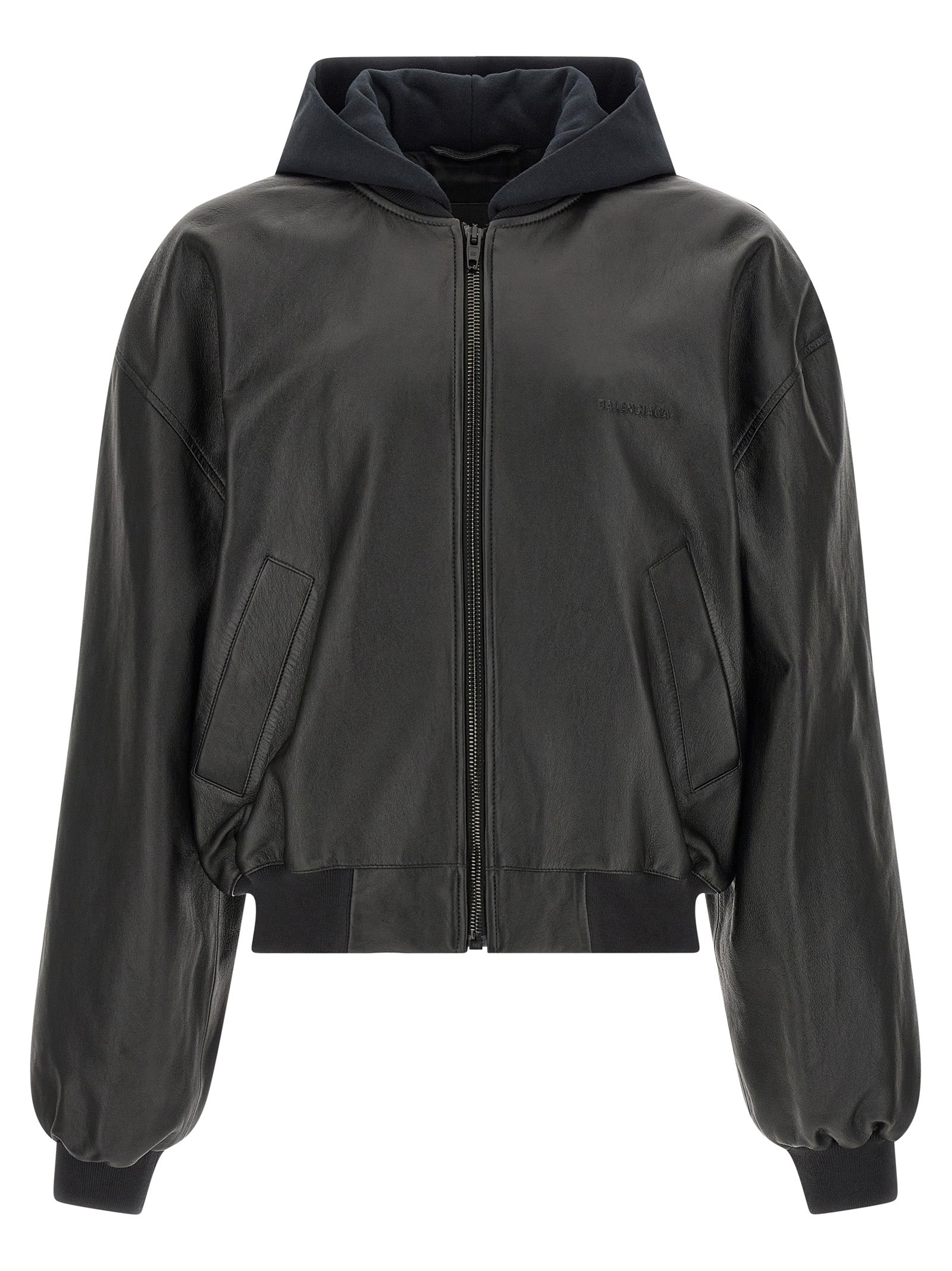 Salon de Couture bomber jacket Black Lamb Leather (ovis Aries) Down Jacket, Parka, Casual