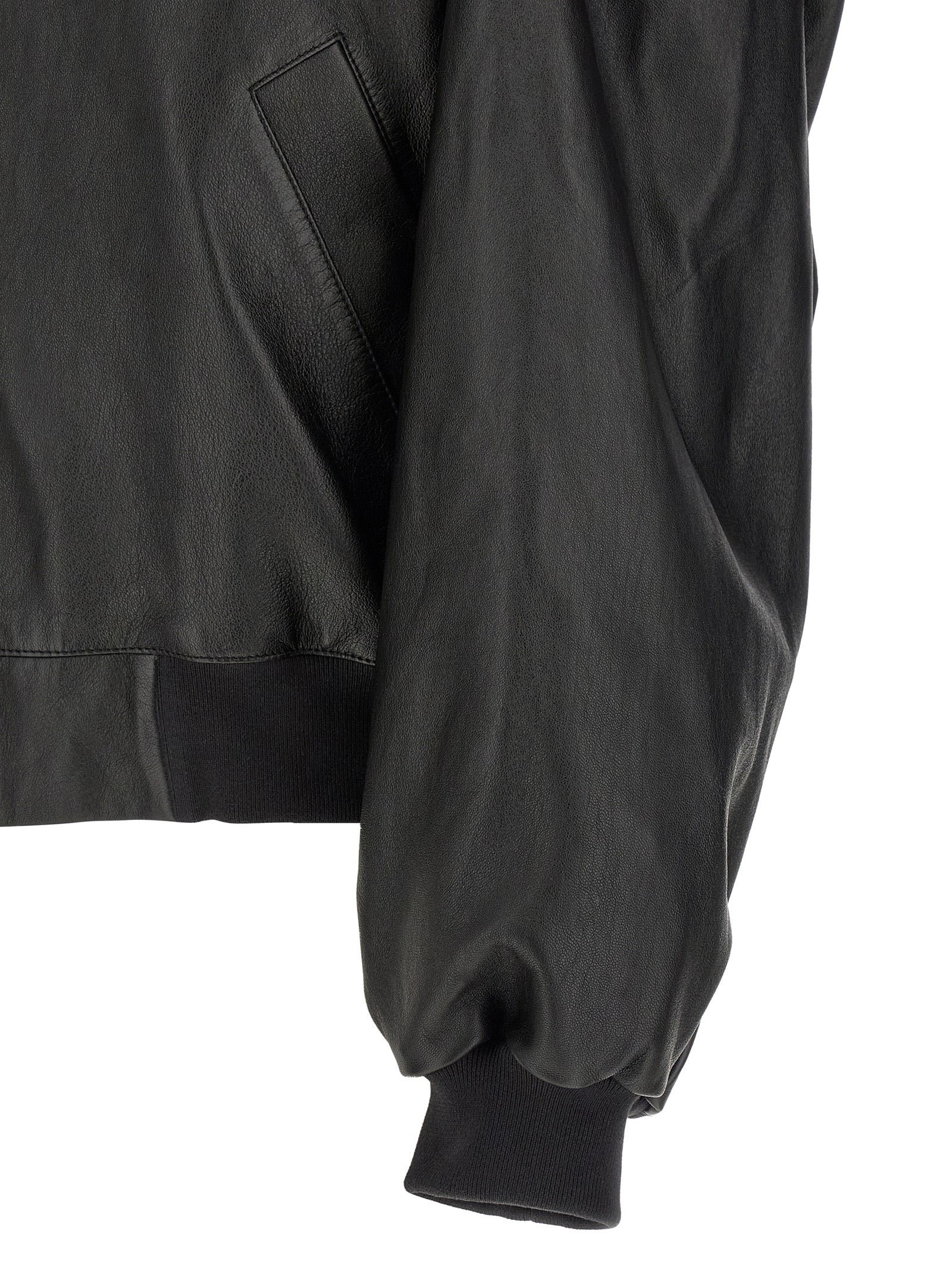 Salon de Couture bomber jacket Black Lamb Leather (ovis Aries) Down Jacket, Parka, Casual