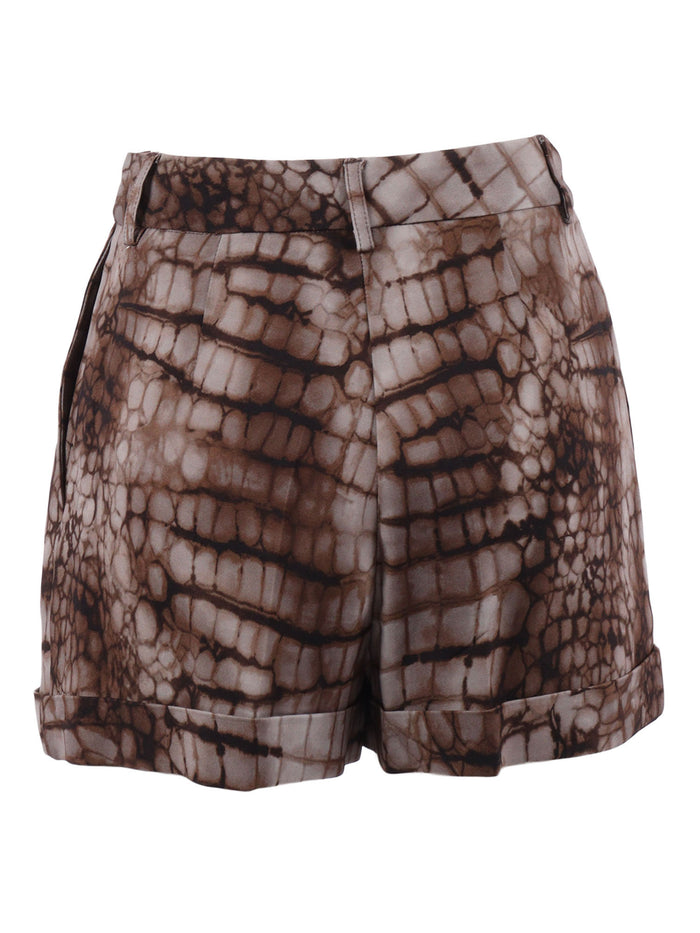 SHORTS Brown Viscose Elastane Bermuda