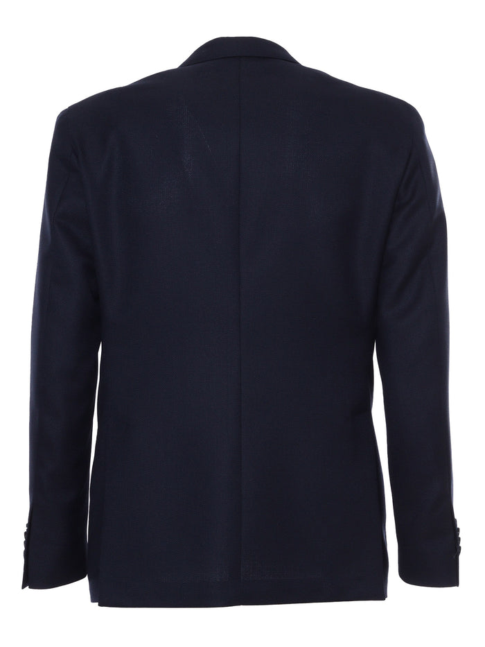 Blue single-breasted blazer Virgin Wool Jacket
