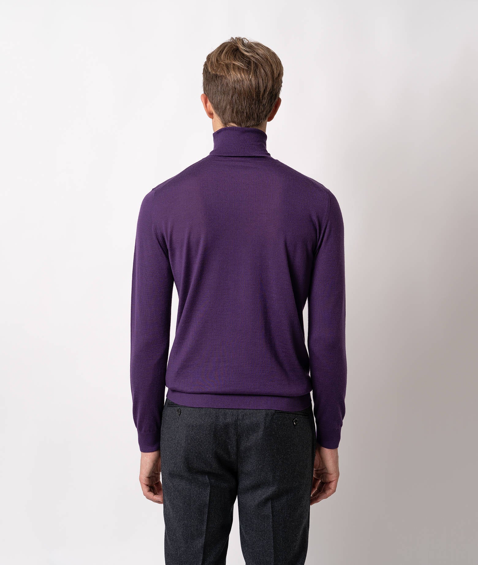 Turtleneck Cashmire And Silk Sweater Salisburgo Blue High Turtle Neck
