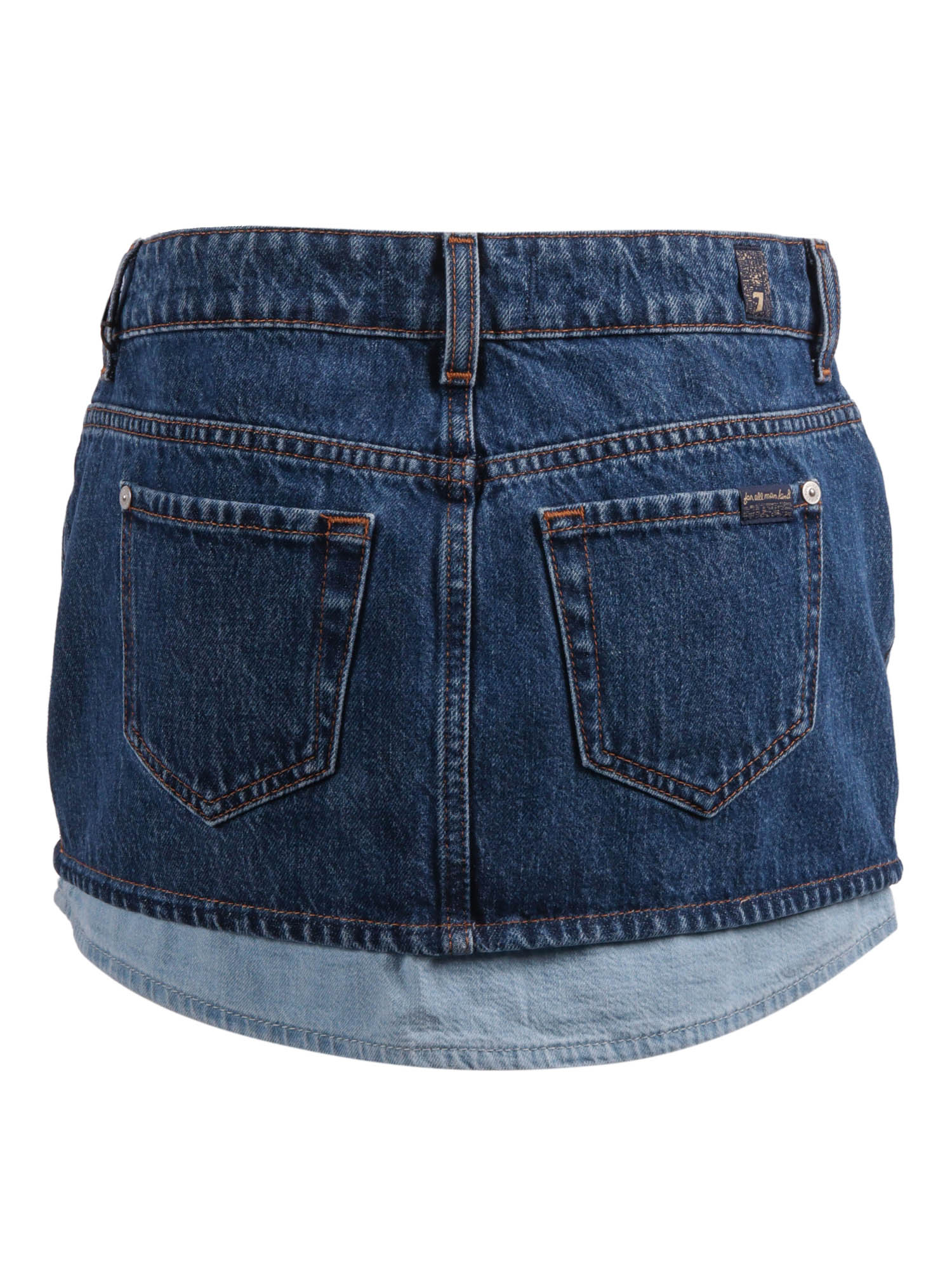 Double Layer Cherry Blue Cotton Skirt