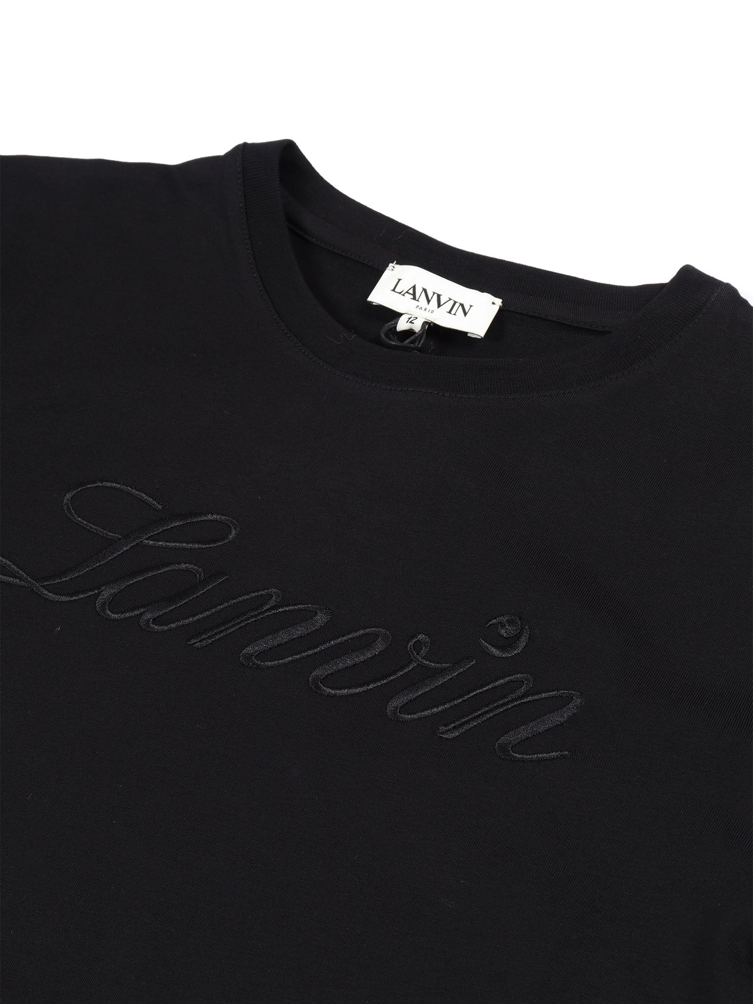 T-Shirt Black Cotton Fabric 2 Short Sleeves