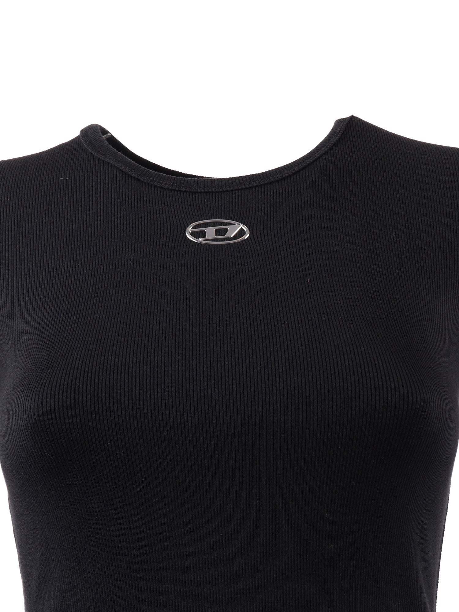 Tops Black Cotton Elastane Top
