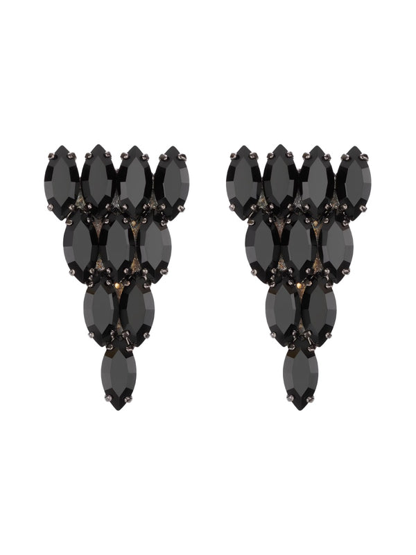 Earrings Geometric Shape Black Main: Brass