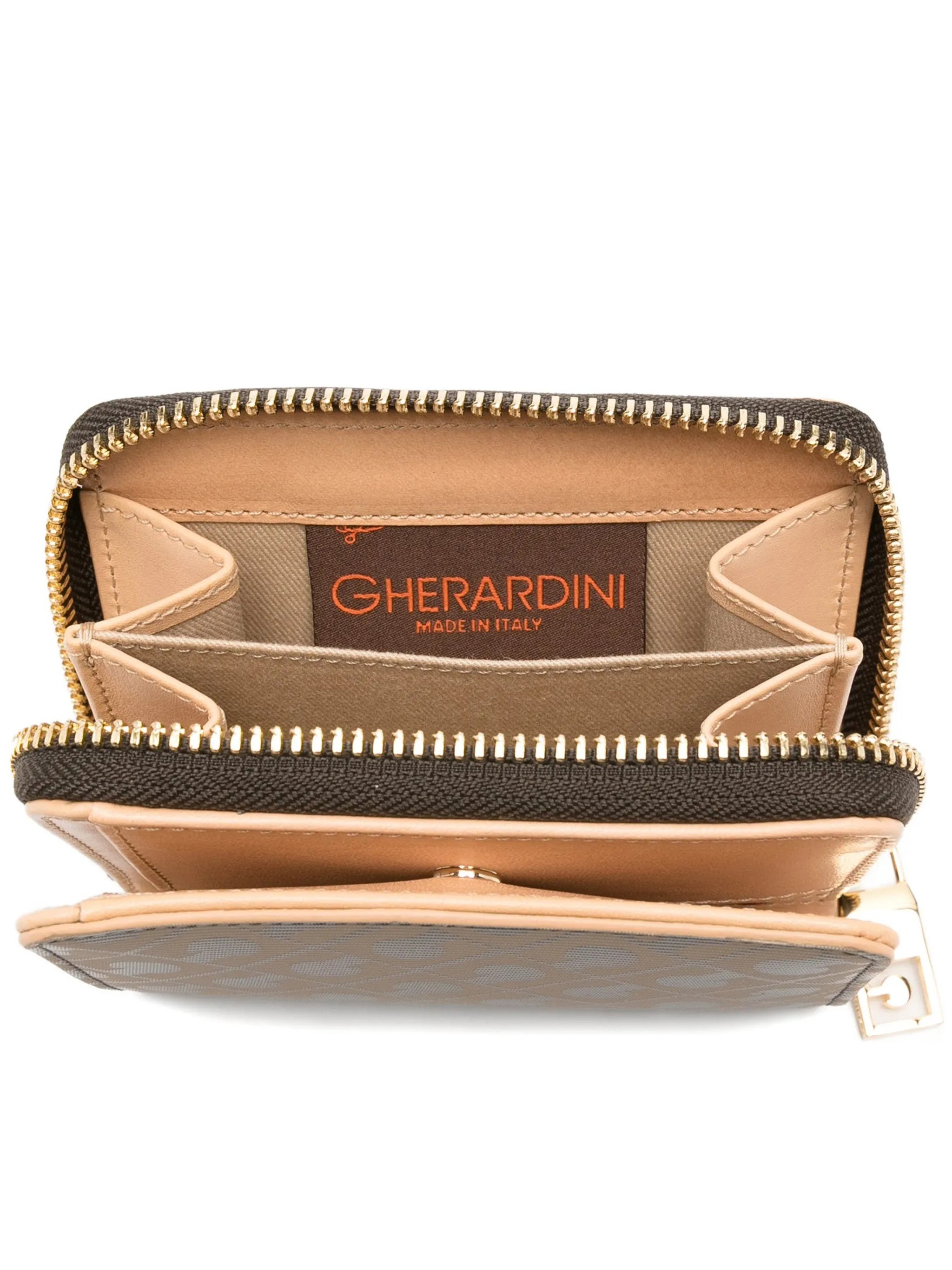 Zip Round Small Brown Portafoglio