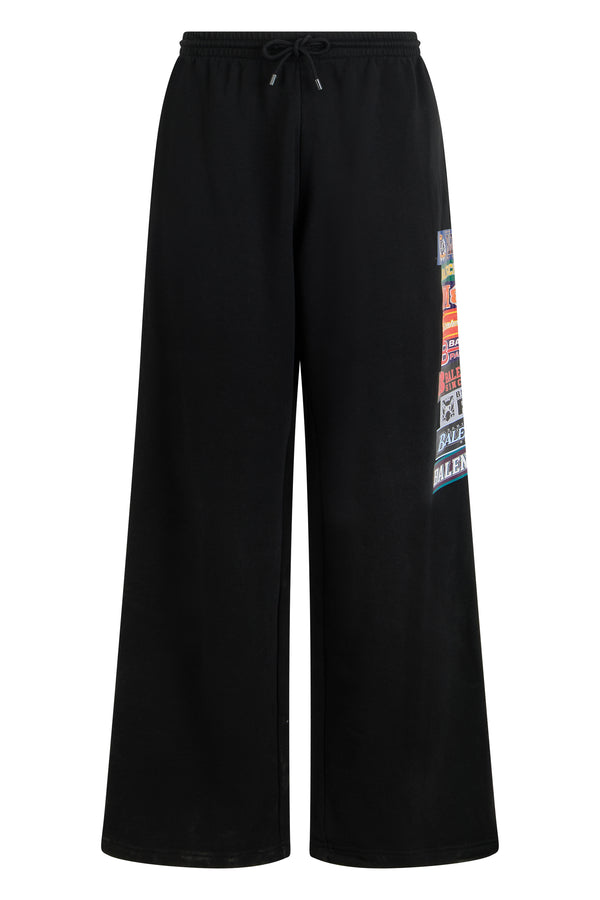 Trousers Drawstring Cotton Black Track Pants
