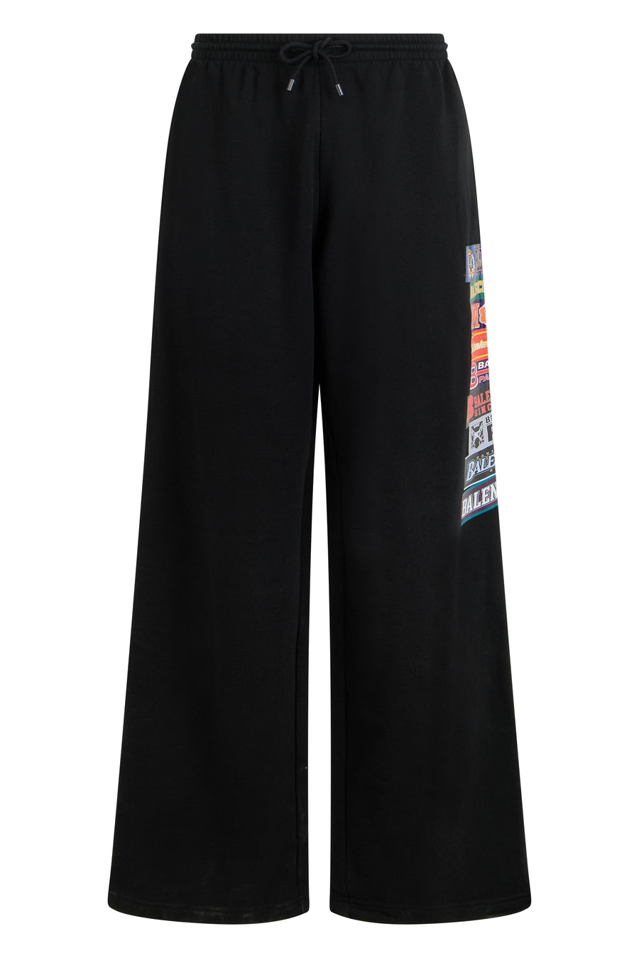 Trousers Drawstring Cotton Black Track Pants