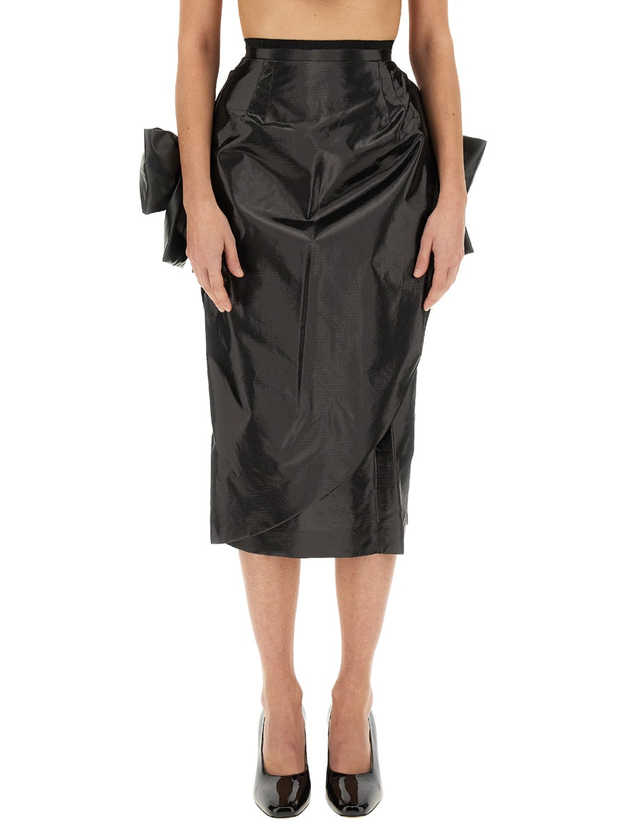 Skirt With Bow Black Polyester