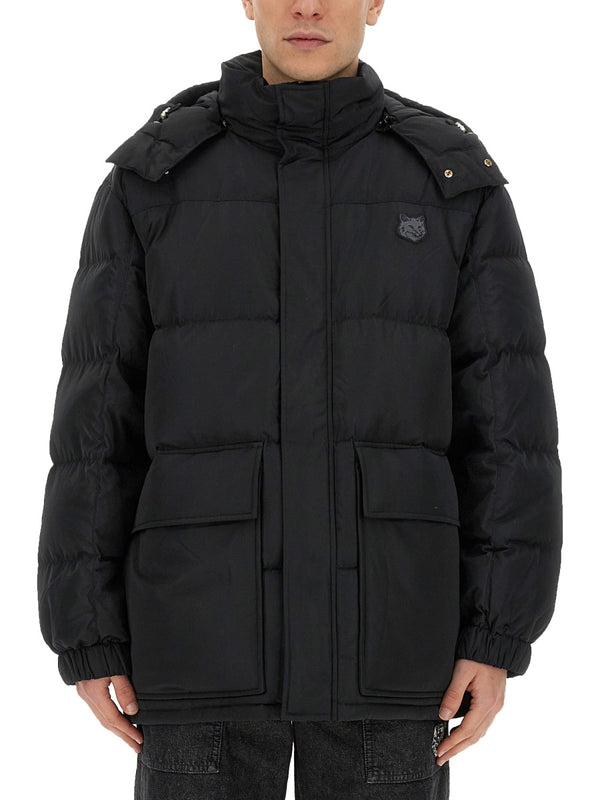 Oversized Black Jacket With Logo Polyester