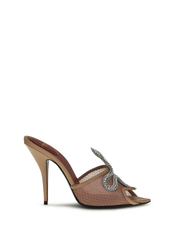 Valentino Garavani 80% Goatskin; 20% Polyester sandal in beige