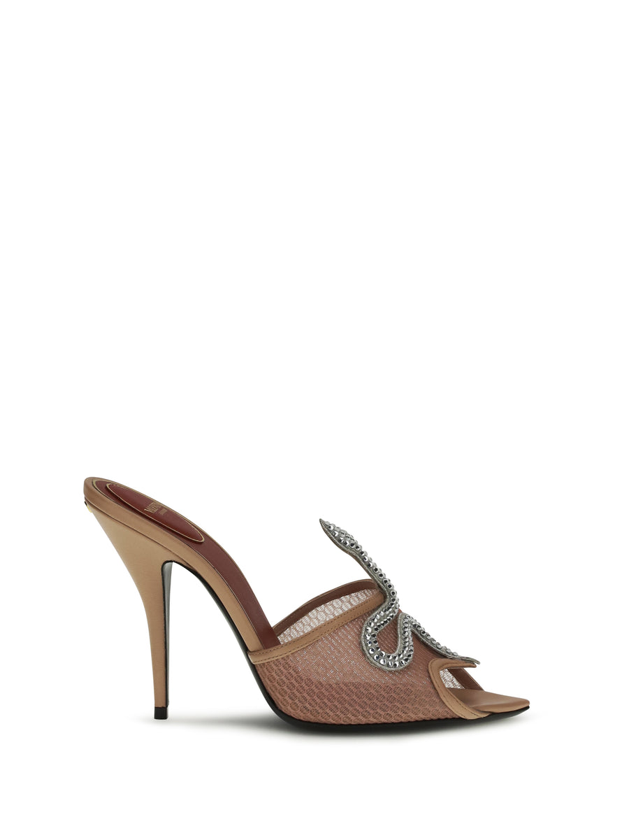 Valentino Garavani 80% Goatskin; 20% Polyester sandal in beige