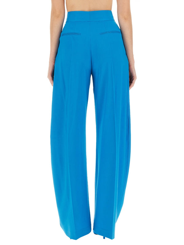 Gary Long Pants Blue Virgin Wool Trousers