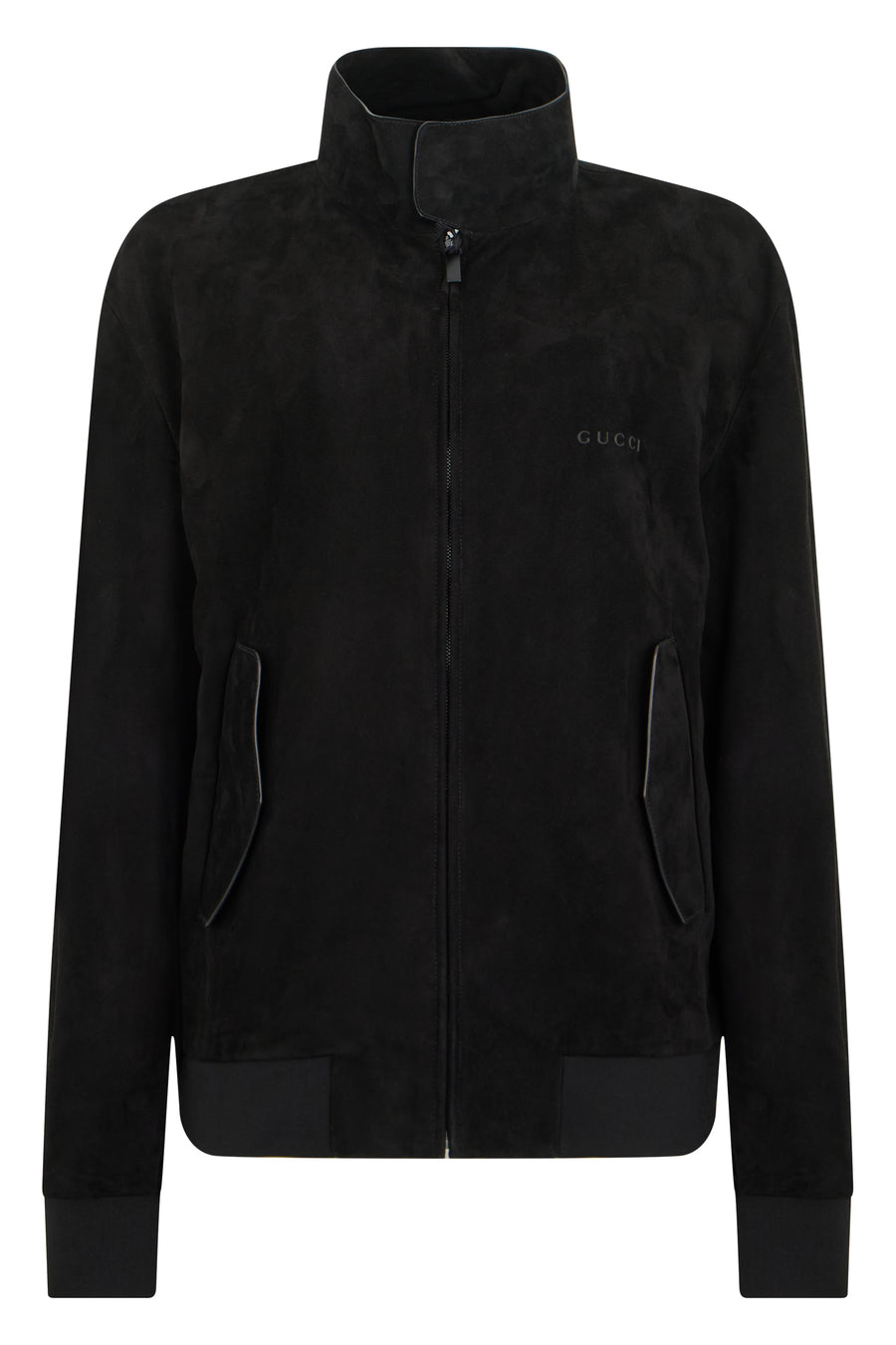 Jacket High Collar Black Lambskin Leather