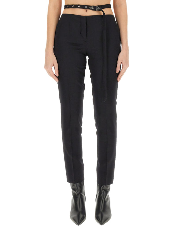 Cut Out Pants Black Main: Virgin Wool Trousers