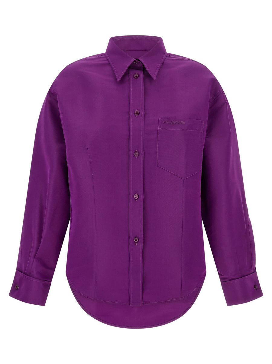 Balenciaga Pure Silk Shirt — Purple