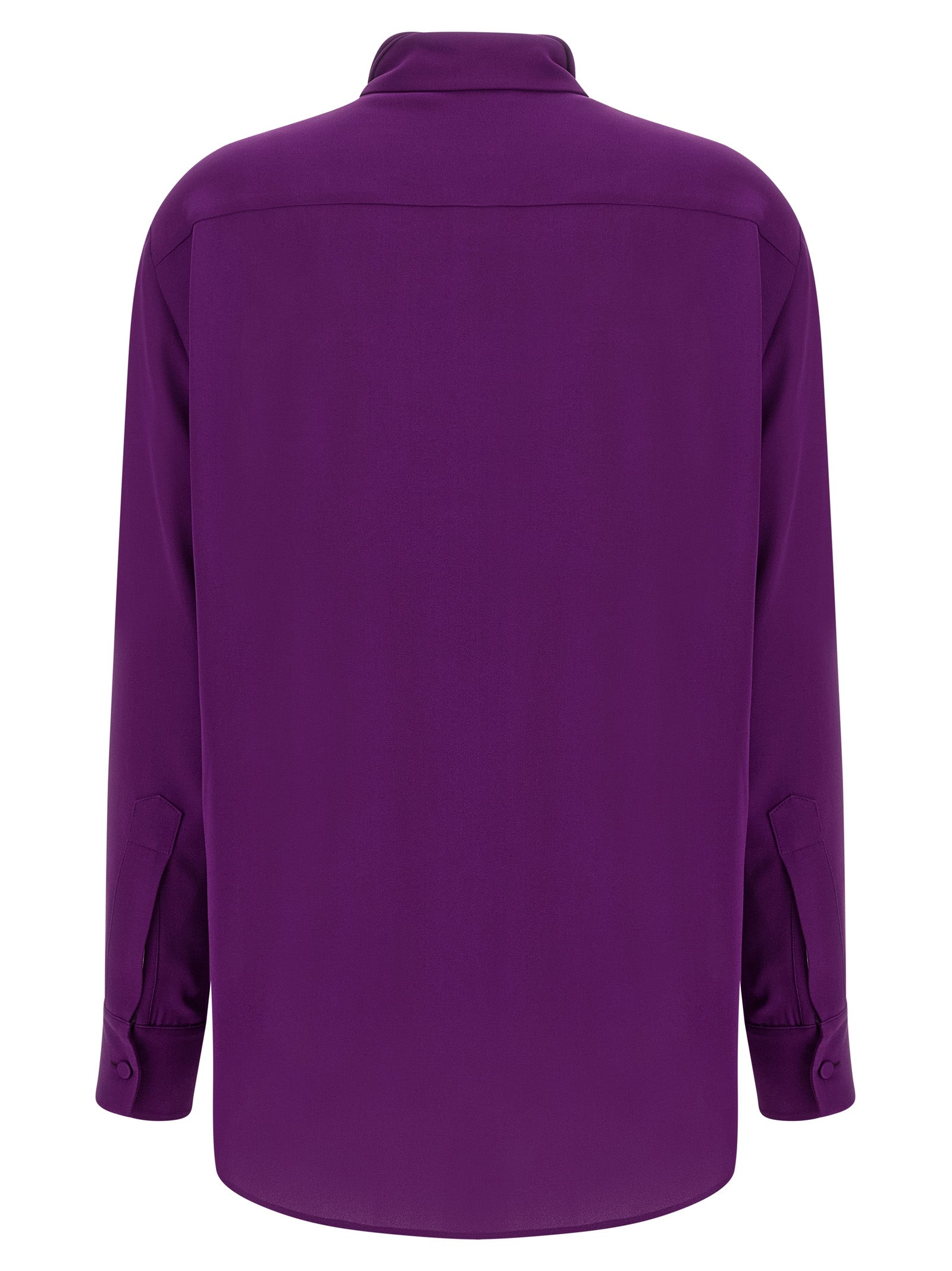 Shirt With Scarf Purple Silk Shirt, Blouse
