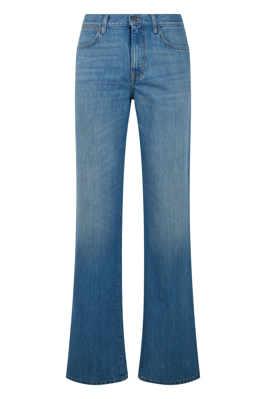 Flared Denim Jeans, Blue Cotton Jeans