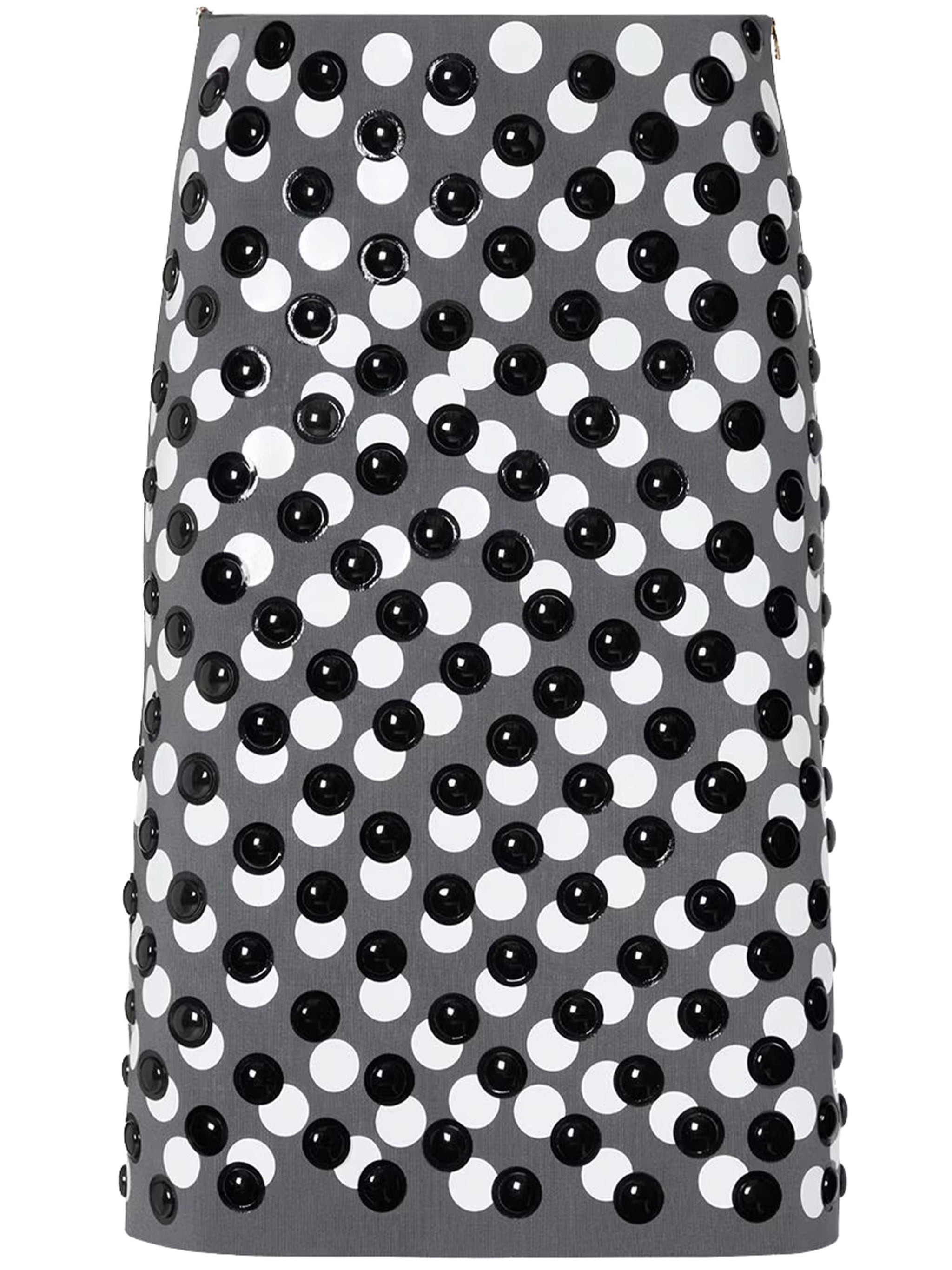 Skirt Framis Viscose V3m Asfalto+white Gonna