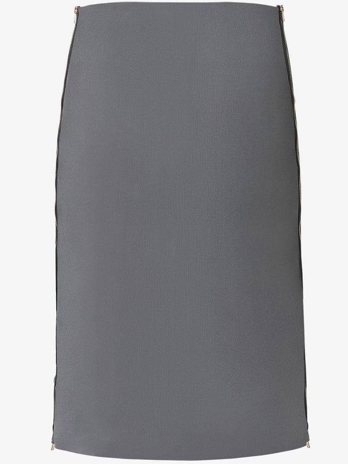 Skirt Framis Viscose V3m Asfalto+white Gonna