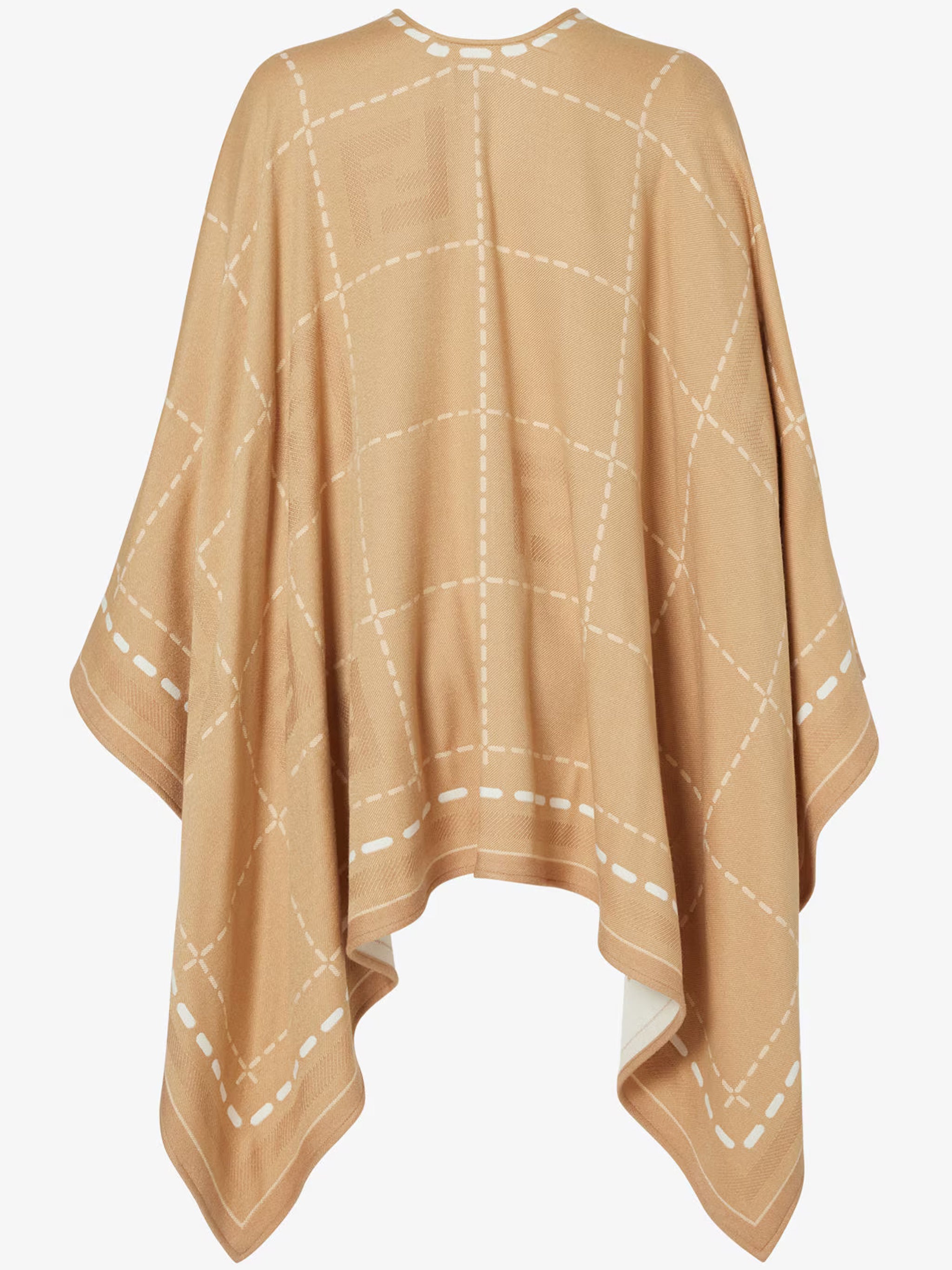 Poncho Macro Check Se Brown Sciarpa
