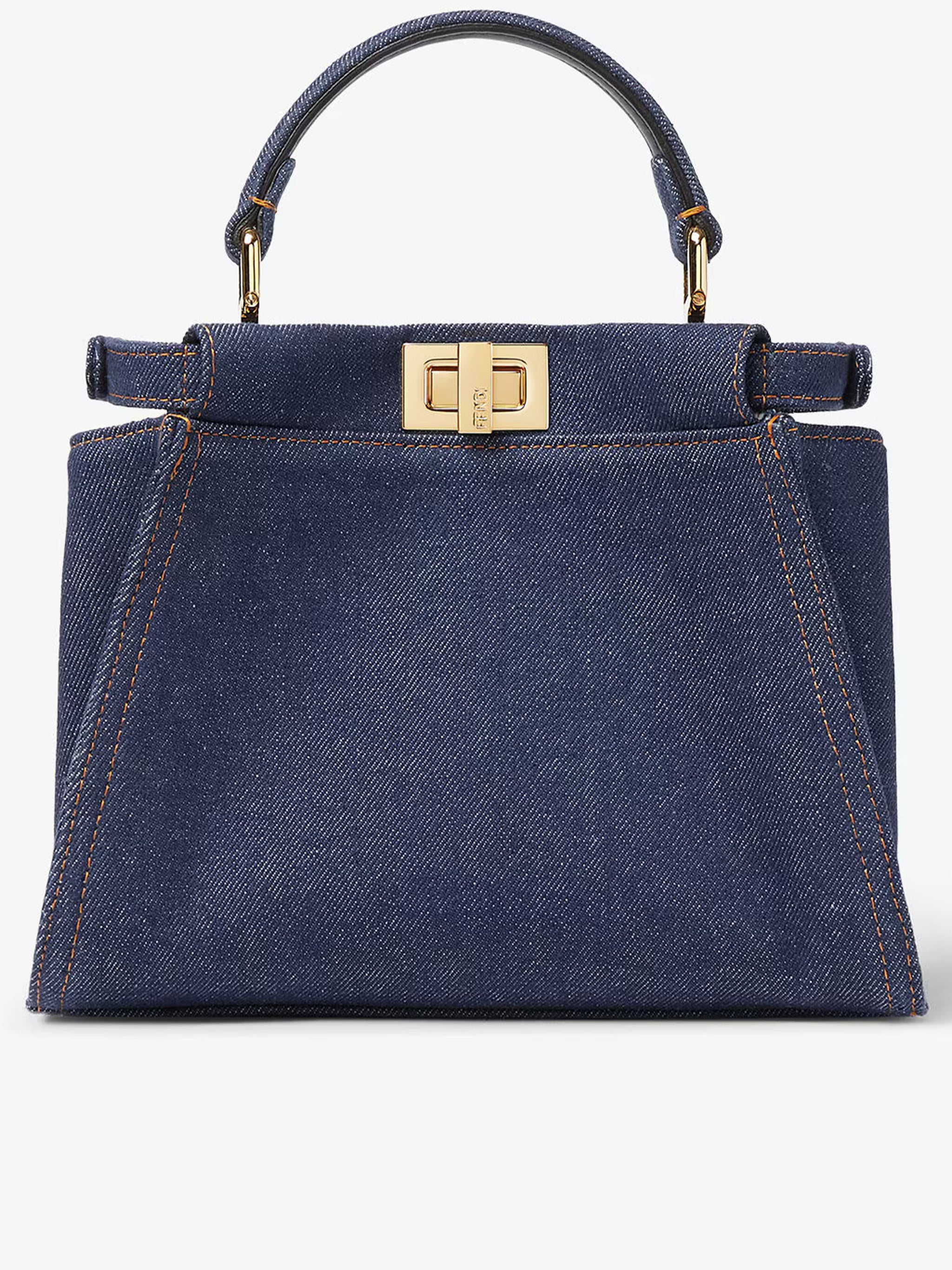Peekaboo Mini Denim-denim Ff Blue Borsa