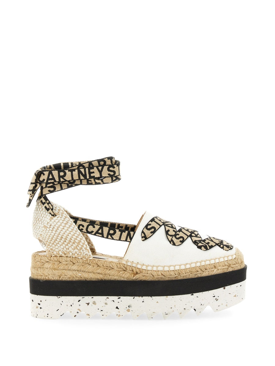 Gaia Espadrille With Platform Beige Organic Cotton Trainers