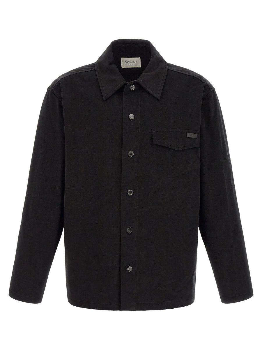 Saint Laurent Pure Cotton Overshirt — Black