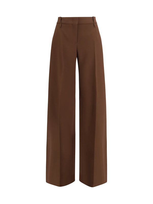 Bootcut Trousers Chestnut Viscose; Rayon