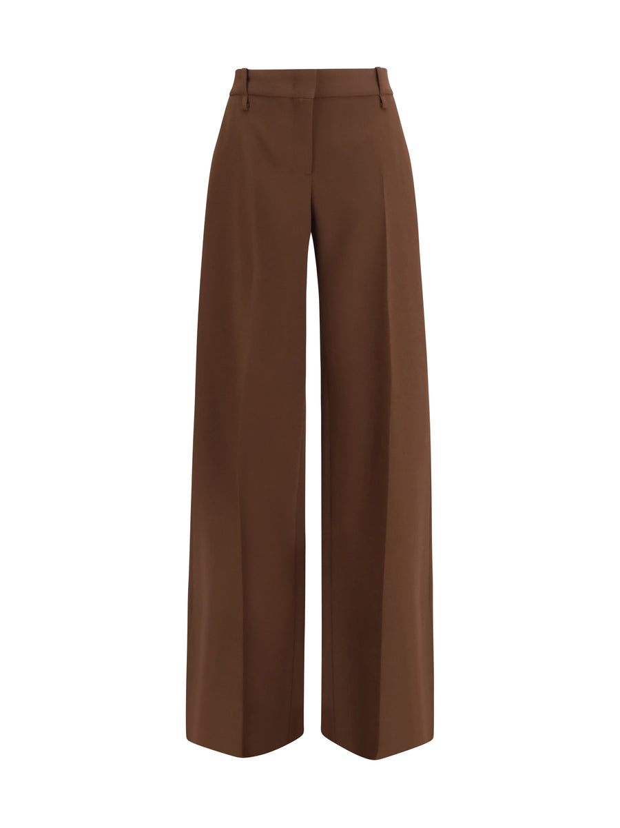 Bootcut Trousers Chestnut Viscose; Rayon