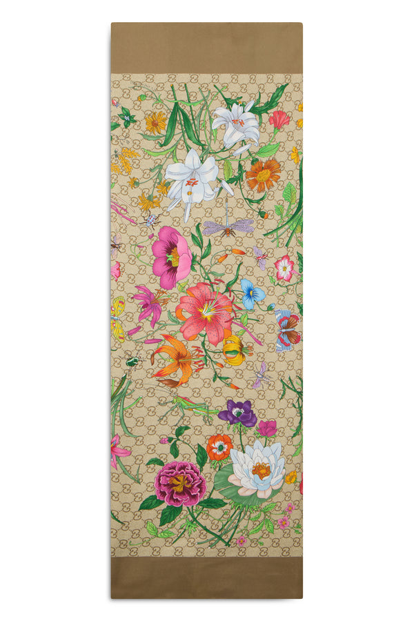 Silk Scarf Beige-Ebony Beige/ebony