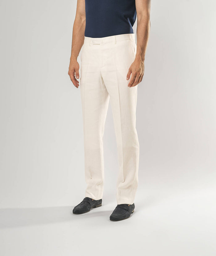 Linen Tousers Portofino White Tailored Made Trousers