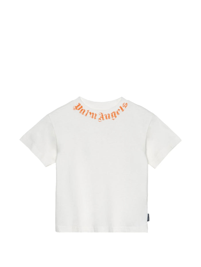 Neck Logo Brushed Tee Reg White T-shirt