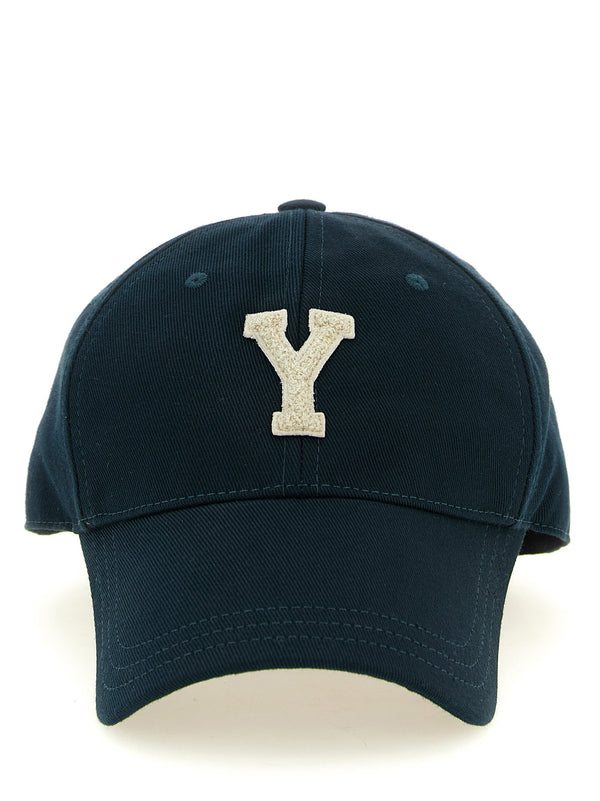 Saint Laurent Embroidered Terry Letter Y Baseball Cap — Navy