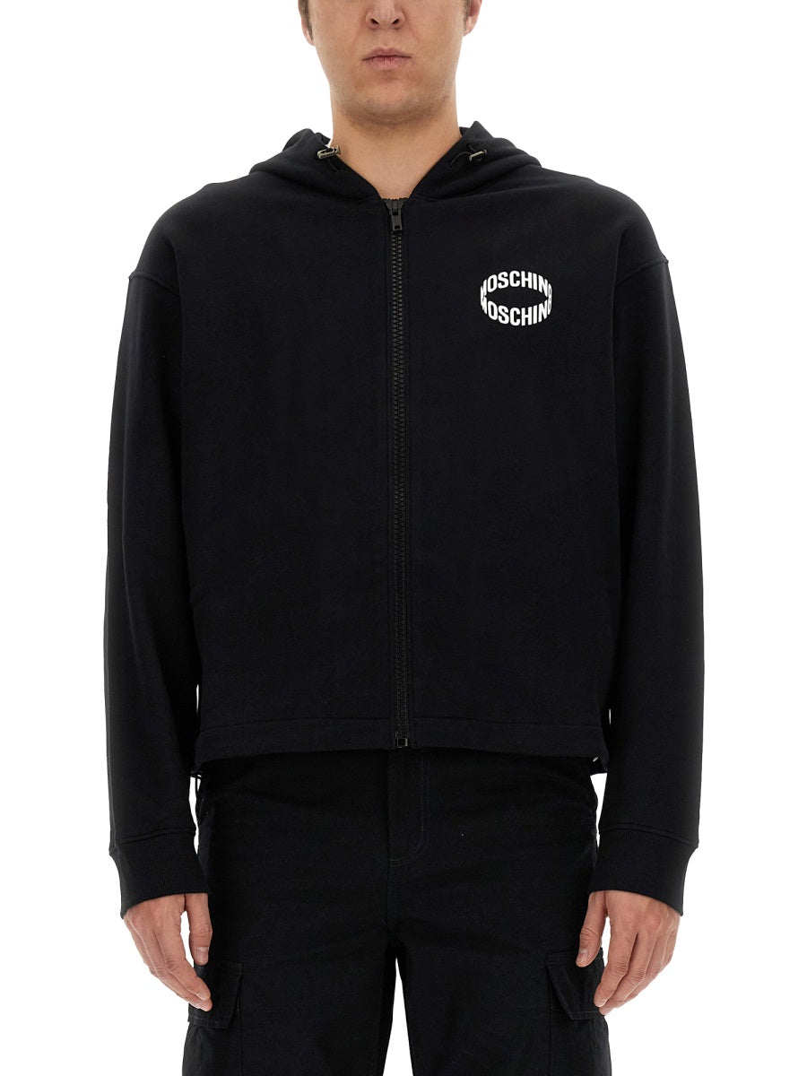 Sweatshirt With Logo Black Cotton Sweatshirts